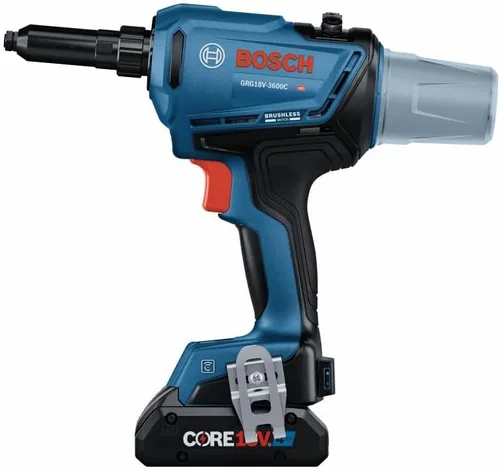 Vista 6 de Bosch GRG18V-3600CB24 Kit de herramientas de remache conectadas sin escobillas de 18 V con (2) baterías de alimentación avanzada CORE18V® de 4 Ah