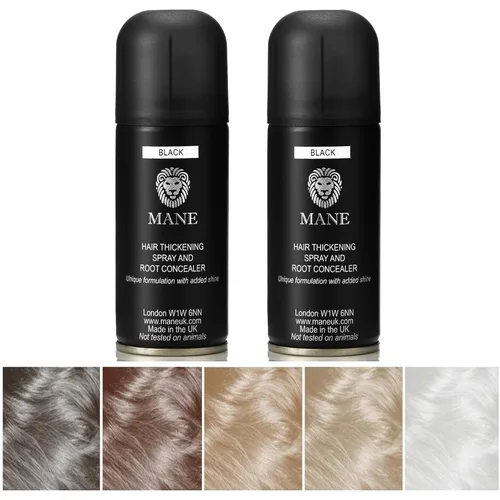 Vista 4 de Mane Spray para engrosar el cabello, tamaño de viaje, paquete dúo de 3.4 fl oz (marrón oscuro)