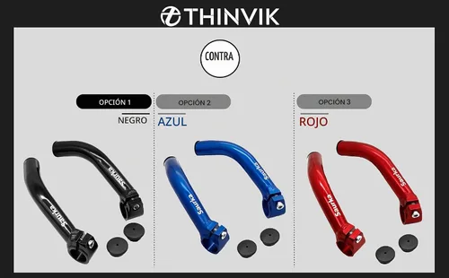 Vista 2 de Thinvik Acoples de Manillar para Bicicleta de Aluminio MTB, Extensión de Manillar para Bicicleta, Negro