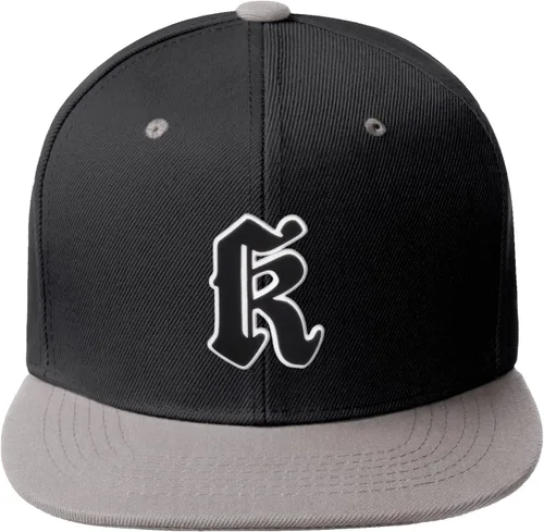 Vista 1433 de Daxton Gorra clásica con visera de billete plano con letras del alfabeto inglés antiguo de la A a la Z