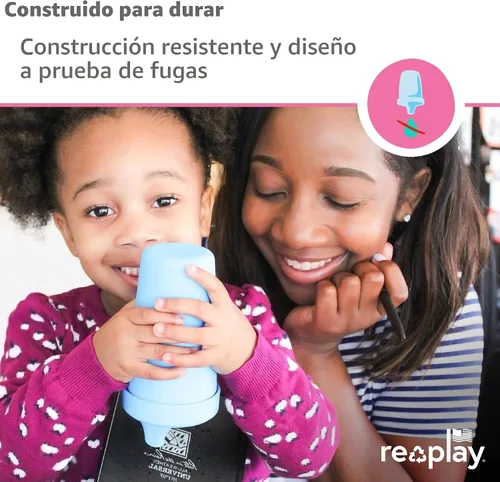 Vista 5 de Re-Play Vasos para sorber a prueba de derrames, reutilizables, 10 onzas, juego de 6, aptos para lavavajillas y microondas, fabricados en Estados