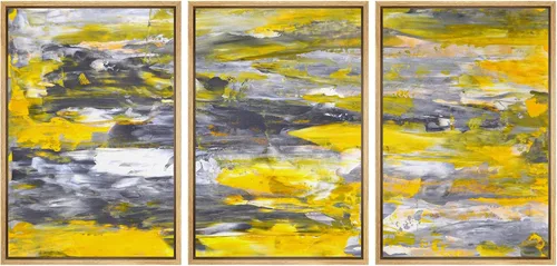 Vista 289 de wall26 Lienzo enmarcado para pared, juego de arte de acuarela pastel, paisaje rural, ilustraciones con formas abstractas, arte moderno, decorativo