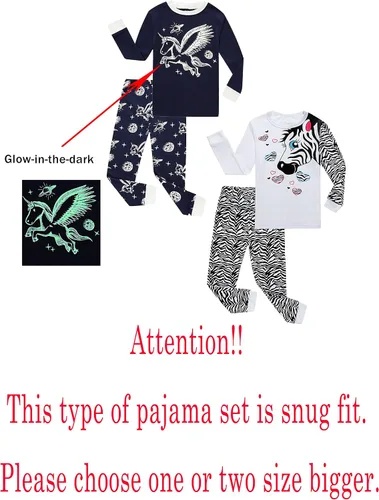 Vista 2 de Family Feeling - Conjunto de pijama de 2 piezas para niñas pequeñas, 100% algodón, pijamas para niñas grandes