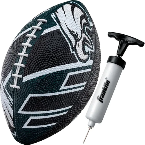Vista 11 de Franklin Sports NFL Team Footballs - Rubber Youth Mini Balls for All Teams - Kids 8.5" Football + Air Pump Sets - Official NFL Licensed