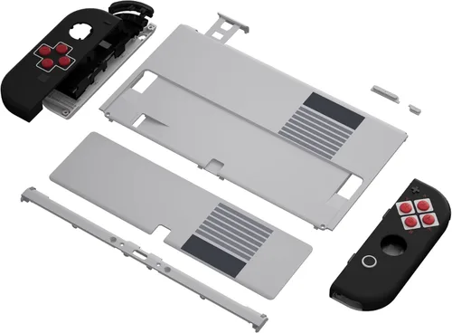 Vista 4 de eXtremeRate DIY Full Set Shell Buttons for Nintendo Switch OLED, Soft Touch Replacement Console Back Plate & Kickstand, Custom Housing for Nintendo