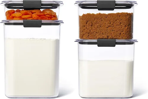 Vista 12 de Rubbermaid Brilliance - Recipientes para almacenar alimentos, libres de bisfenol A, con tapas