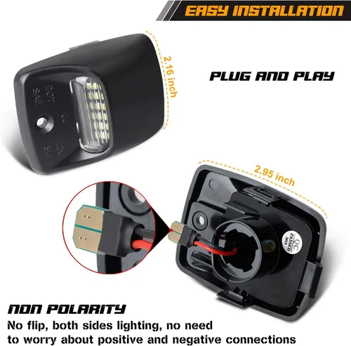 Vista 3 de Lámpara LED de repuesto para placa de matrícula compatible con Tacoma 2005 a 2015, Tundra 2000 a 2013, 6000 K blanco