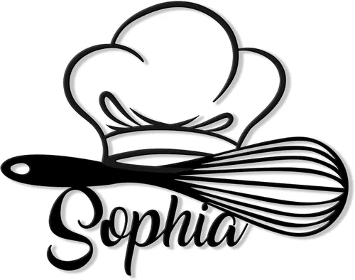 Vista 9 de Personalized Kitchen Chef Metal Sign – Custom Chef Name Wall, Kitchen, Restaurant, Dining Room, Patio, Home, or Bistro Decor – Gift for Mom, Wife