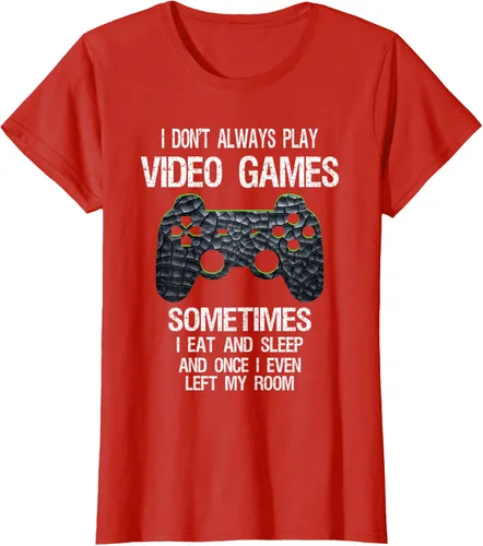 Vista 86 de Funny Gamer Video Games - Camiseta para niños y adolescentes, ajuste clásico, color negro, mezcla de algodón, Negro