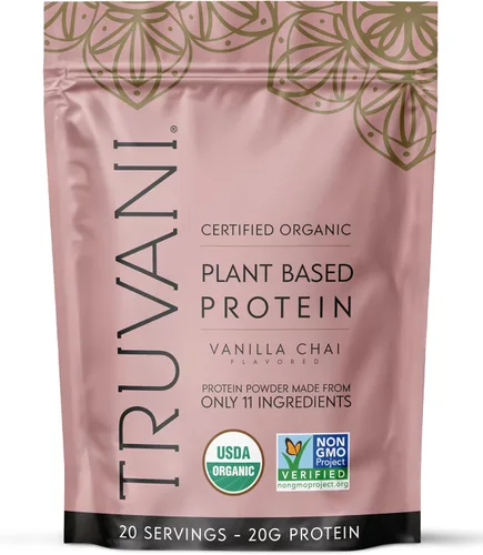 Vista 12 de Truvani Proteína en polvo de guisante vegana Banana Canela 20g de proteína vegetal orgánica 20 porciones Keto Sin gluten ni lácteos Bajo
