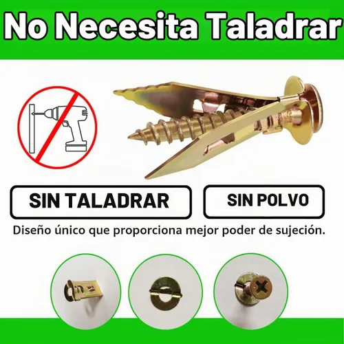 Vista 4 de Kit de Anclajes y Tornillos para Paneles de Yeso Autoperforantes, 2026 Nuevos Anclajes de Pared de Alta Resistencia, Sin Taladro o Agujeros