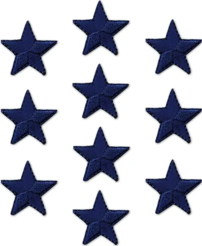 Vista 10 de Laughing Lizards Parches bordados con estrellas para planchar para ropa, chaquetas, mochilas y decoraciones (negro, 1 pulgada)