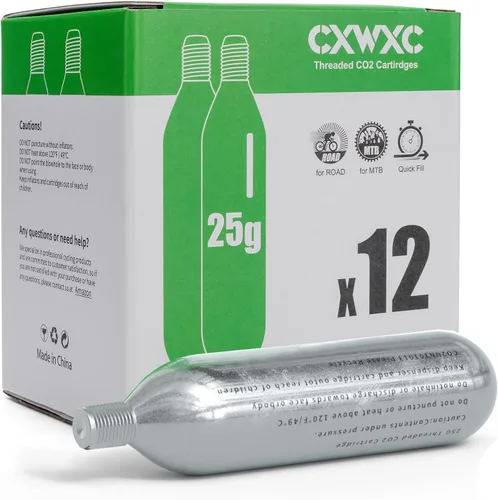 Vista 8 de CXWXC 16g / 25g Threaded CO2 Cartridges for Bike Tires