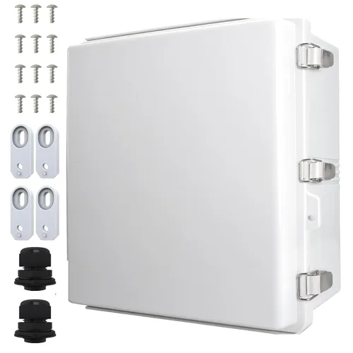 Vista 16 de MAKERELE Pequeña Caja Eléctrica Impermeable Al Aire Libre IP67 ABS Plástico (5.9"×3.9"×2.7")Enclosure with Mounting Plate,Hinged Grey Cover,Wall