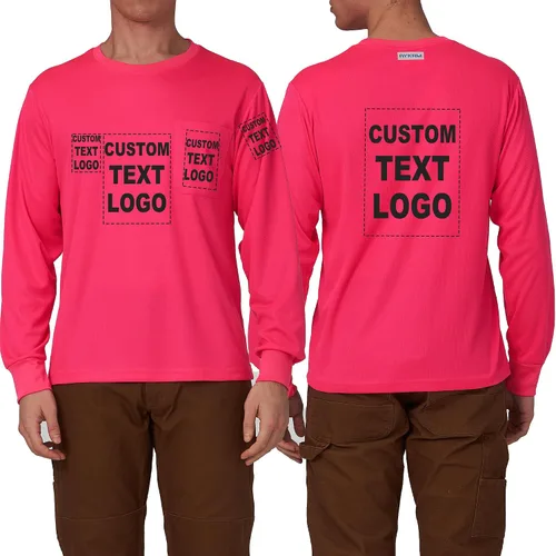 Vista 14 de A-SAFETY Playera de manga larga de seguridad de alta visibilidad, personalizable con logotipo (XS-6XL)