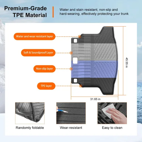Vista 5 de powoq Alfombrilla de Maletero Compatible con Honda Civic Hatchback 2022-2026 Forro de Carga TPE Forro de Maletero Alfombrilla de Carga Reemplazo