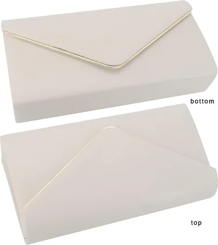 Vista 5 de Bolso de mano clásico de cuero vegano con sobres, bolso de noche plegable