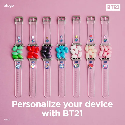 Vista 2 de elago Correa BT21 compatible con Apple Watch Series ULTRA/SE/9/8/7/6/SE/5/4/3/2/1 [producto oficial]