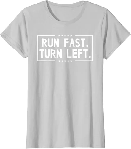 Vista 19 de Run Fast Turn Left - Camiseta para correr de pista y campo