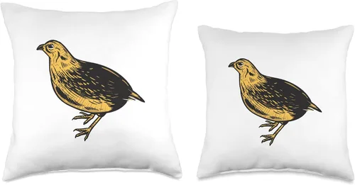 Vista 3 de Quail, Bird, Quail, Animals, Dwarf Quail Throw Pillow