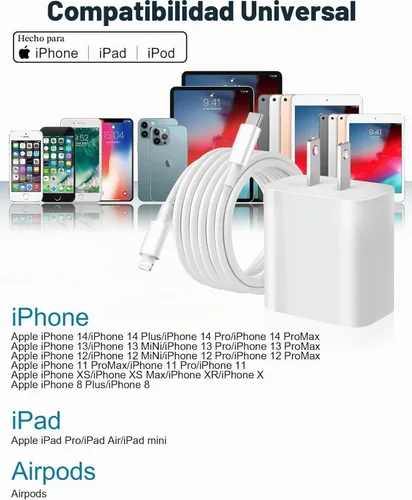 Vista 2 de Cargador de iPhone de carga rápida, [certificado Apple MFi] Apple Chargers iPhone Super Quick 2Pack de 6 pies tipo C a Lightning cable USB C
