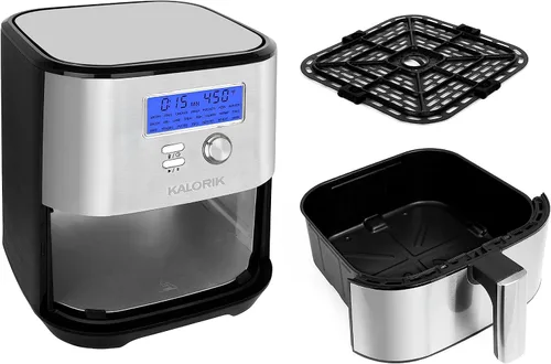 Vista 2 de Kalorik MAXX® Plus - Freidora de aire digital 7 en 1 sin aceite, pantalla LCD, 22 presets inteligentes, 5 accesorios y libro de recetas, 1750 W