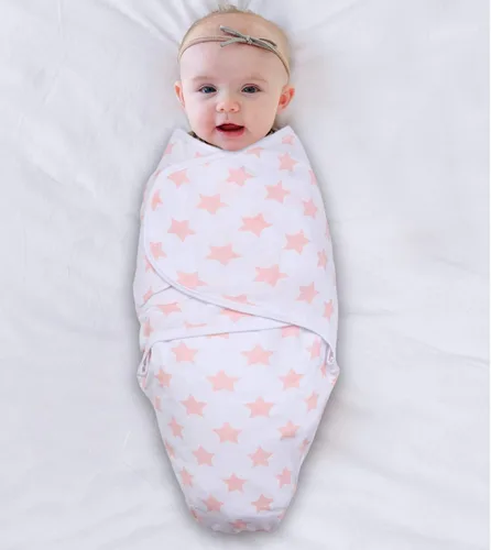 Vista 5 de The Peanutshell - Mantas para bebitas, diseños en rosa, floral y estrellas, paquete de 3 piezas, 2 tallas