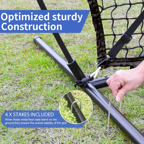 Vista 9 de 6'X6' Baseball Softball Practice Net,Pitching Net,Batting Net,with Bonus Strike Zone,Target and Bow Frame,for Hitting,Pitching,Catching
