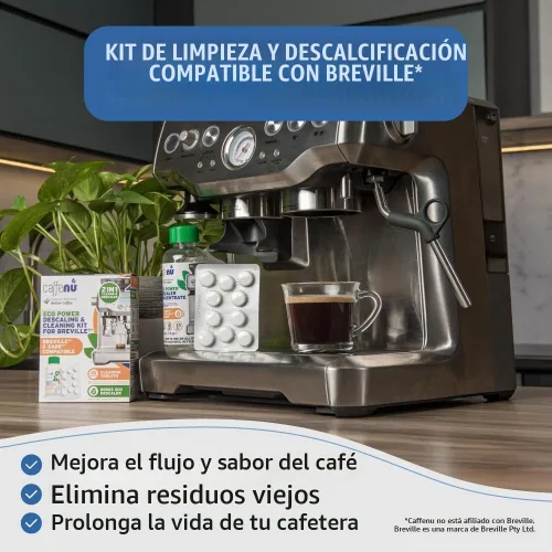 Vista 3 de Caffenu Breville - Kit de descalcificador de 2 usos y 10 tabletas de limpieza compatibles