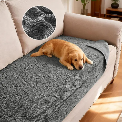 Vista 31 de H.VERSAILTEX Funda Antideslizante para Sofá de Mascotas Protector de Cama de Perro de Chenilla Funda de Sofá Gruesa y Suave Apta para Mascotas