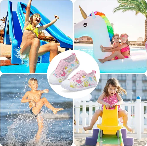 Vista 6 de Fires Zapatos de agua para niños y niñas, de secado rápido, transpirables, calcetines de agua descalzos para playa, natación, zapatos deportivos