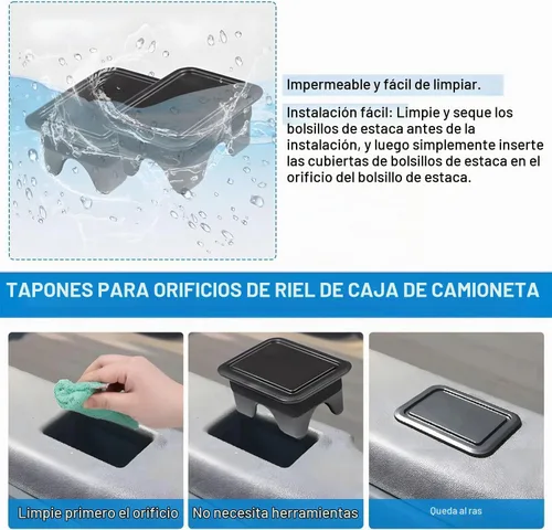 Vista 4 de Fundas de bolsillo para riel de cama para Dodge RAM 1500 2019 2020 2021 2022 2023 2024 2025 2026, accesorios para camiones, tapas de orificios