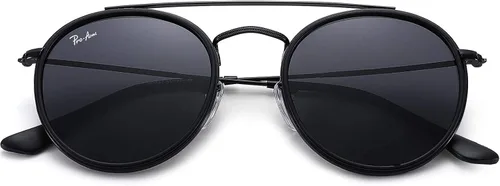 Vista 7 de Pro Acme Double Bridge Round Polarized Sunglasses for Women Men Retro UV400 Protection Retro Circle Sun Glasses