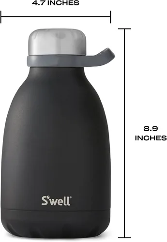Vista 4 de S'well Botella Roamer de Acero Inoxidable, 40oz, Ónix, Contenedores con Aislamiento al Vacío de Triple Capa Mantienen las Bebidas Frías por 48 Horas