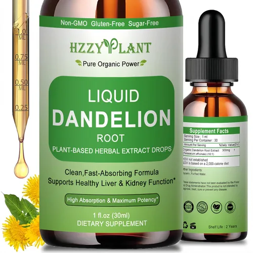 Vista 8 de Extracto de raíz de diente de león, gotas orgánicas de raíz de diente de león para limpieza del hígado, apoyo de desintoxicación, suplemento de raíz