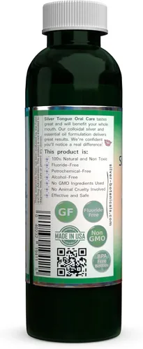 Vista 2 de Silver Tongue Oral Care - Enjuague bucal de plata coloidal natural (4 onzas)