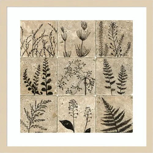 Vista 11 de Amanti Art Lienzo decorativo para pared, diseño de silueta I de azulejos de piedra de 24 x 24 pulgadas, por Megan Meagher, arte de pared de flores