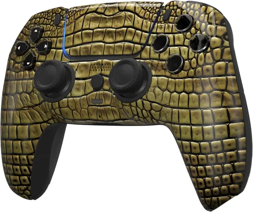 Vista 3 de ProControllers LLC Custom Wireless Controller for PS5 - Hand Airbrushed & Multiple Designs Available (Alligator)