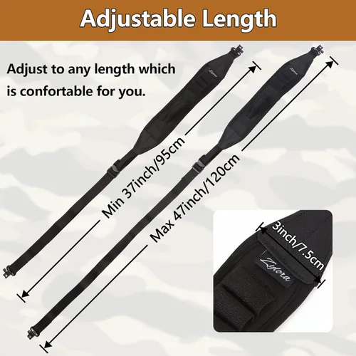 Vista 4 de ZYLORA Shotgun Sling with Quick-Grab Handle, 3 Shell Holders and Swivels Fits 12 gauge shotguns with swivel studs; Neoprene comfort pad
