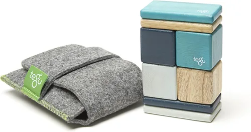 Vista 17 de Juego de bloques de madera magnéticos Tegu Pocket Pouch de 8 piezas, Blossom