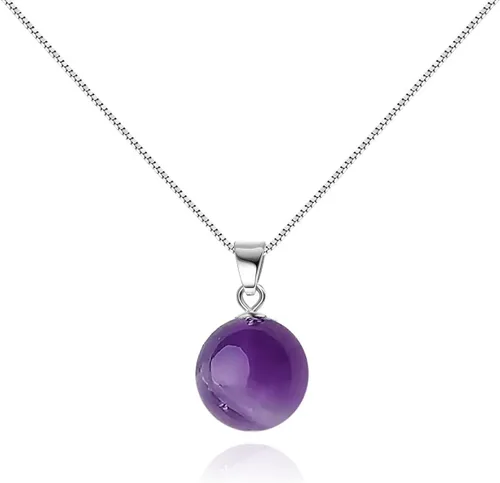 Vista 14 de Collar con colgante de cristal de plata de ley 925, collar de cristal curativo ajustable para mujer