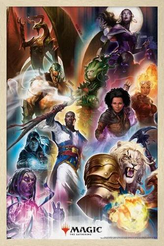 Vista 7 de Trends International Magic: The Gathering - Póster de pared de cuadrícula, 14.72 x 22.37 pulgadas, versión enmarcada de madera de granero