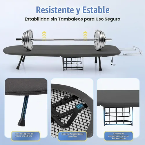Vista 5 de Tabla de planchar de mesa, pequeña tabla de planchar plegable con soporte de hierro, mini tabla de planchar portátil para espacios pequeños, mesa