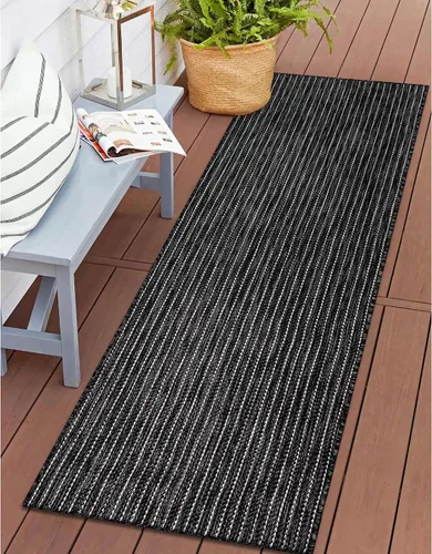 Vista 39 de Liora Manne Carmel - Alfombra tejida de perfil bajo de fácil cuidado para interiores y exteriores, color aguamarina, 6 pies 6 pulgadas x 9 pies 4