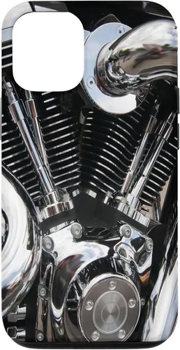 Vista 28 de iPhone 16 Motor de la motocicleta primer plano brillante caso de motociclista