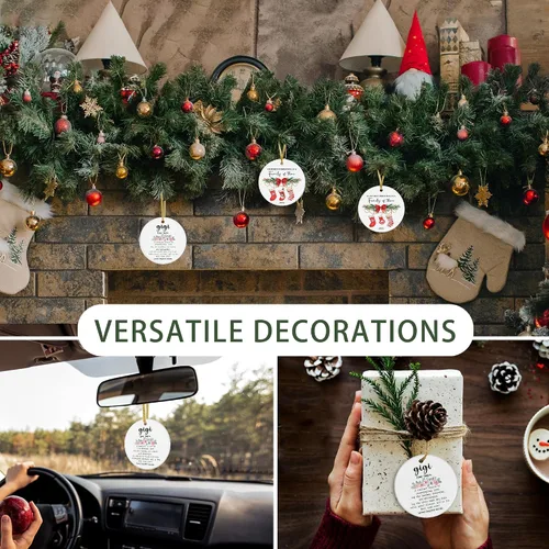 Vista 6 de Gigi Definition - Adornos de cerámica de Navidad para el Día de la Madre, regalos para mujeres Gigi, abuela de nietos, nieto, nieta, adornos