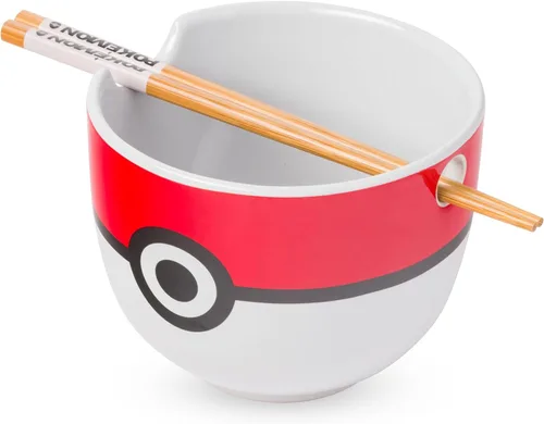 Vista 32 de Silver Buffalo Pokemon Spring Flowers con Pikachu, Bulbasaur, Squirtle y Charmander Tazón de cerámica para fideos ramen y arroz con palillos, apto