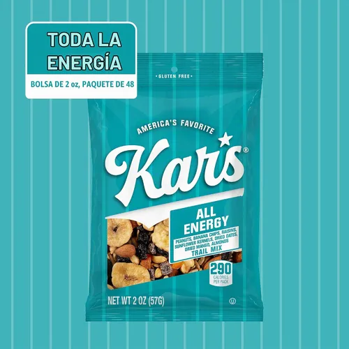 Vista 2 de Kar's Nuts All Energy - Mezcla de frutos secos sin sal, paquetes individuales de aperitivos de 2 onzas, paquete a granel de 48, mezcla de aperitivos