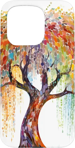 Vista 14 de Weeping Willow Tree Colorful Mosaic Case for iPhone 17