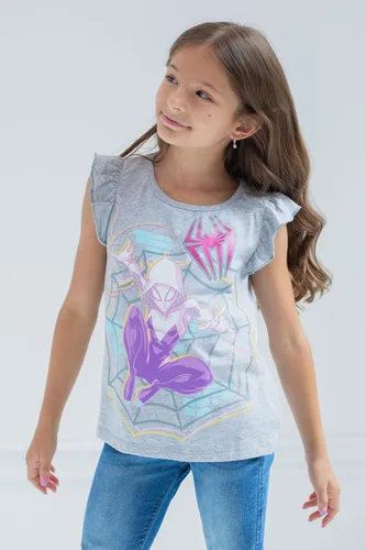 Vista 5 de Marvel Spider-Verse Ghost-Spider Girls - Paquete de 3 camisetas para niños pequeños y grandes